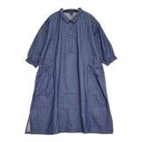 cloud nine 7分袖ワンピース風かっぽう着 ちび襟 M～L チュニック ワンピース 26SS ネイビー レディース クラウドナイン【中古】6-0704M♪