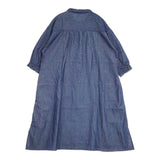 cloud nine 7分袖ワンピース風かっぽう着 ちび襟 M～L チュニック ワンピース 26SS ネイビー レディース クラウドナイン【中古】6-0704M♪