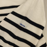 ORCIVAL ハーフ丈 サイドスリット IP42-02 ショート丈 ボーダー 長袖Ｔシャツ カットソー ロンＴ ホワイト ネイビー レディース オーシバル/オーチバル【中古】6-1003M∞