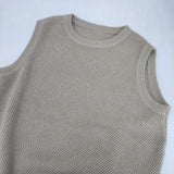 crepuscule MOSS STITCH VEST 鹿の子編み 1901-007W ノースリーブニット 日本製 ベスト ベージュ レディース クレプスキュール【中古】6-0923M∞