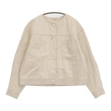 ARTS&SCIENCE デニム ノーカラージャケット 0243-L2169-0316 ノーカラージャケット 24AW ベージュ レディース アーツ&サイエンス【中古】6-0710M♪