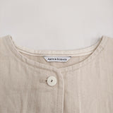 ARTS&SCIENCE デニム ノーカラージャケット 0243-L2169-0316 ノーカラージャケット 24AW ベージュ レディース アーツ&サイエンス【中古】6-0710M♪