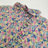 nest Robe English Garden プリントラッフルカラーブラウス 01223-1025 花柄 フリル リネン ブラウス シャツ マルチカラー レディース ネストローブ【中古】6-0710M♪