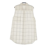 theory TILE PRINT YARINE TS TILE PRINT シルク ノースリーブシャツ チェック柄 ブラウス シャツ アイボリー ブラック レディース セオリー【中古】6-0711S△