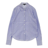 theory WEYLEND2 DALTON STRIPE ストライプ コットン サイズＳ 長袖シャツ ブルー ホワイト レディース セオリー【中古】6-0823M∞