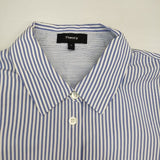 theory WEYLEND2 DALTON STRIPE ストライプ コットン サイズＳ 長袖シャツ ブルー ホワイト レディース セオリー【中古】6-0823M∞