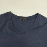 theory RASA2 COTTON SMOOTH Vネック コットン 日本製 サイズ38 半袖Ｔシャツ カットソー ネイビー レディース セオリー【中古】6-0711S△