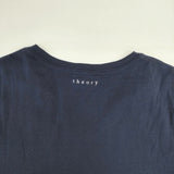 theory RASA2 COTTON SMOOTH Vネック コットン 日本製 サイズ38 半袖Ｔシャツ カットソー ネイビー レディース セオリー【中古】6-0711S△