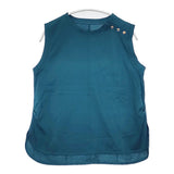 NOLLEY'S light ボタン付き ノースリーブ コットン100％ Ｔシャツ カットソー グリーン レディース ノーリーズライト【中古】6-0711S△