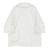 MANOF ROUND SLEEVE Tシャツ サイドスリット 定価6600円 コットン 日本製 サイズF 半袖Ｔシャツ カットソー ホワイト レディース マノフ【中古】6-0711S△