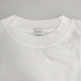 MANOF ROUND SLEEVE Tシャツ サイドスリット 定価6600円 コットン 日本製 サイズF 半袖Ｔシャツ カットソー ホワイト レディース マノフ【中古】6-0711S△