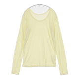 Plage OPEN-NECK LS T シアー 長袖Ｔシャツ カットソー ロンＴ イエロー レディース プラージュ【中古】6-0823M∞