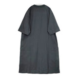 MHL. 595-2157502 DRY COTTON LINEN 製品染め 七分袖 定価29700円 ワンピース 22SS ブラック レディース エムエイチエル【中古】6-0711M△
