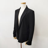 Sonia Rykiel サイズ42 ステッチ テーラード ジャケット ブラック レディース ソニアリキエル【中古】6-0805G◎