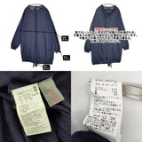 Yohji Yamamoto +NOIR ジップアップ ニットロングカーディガン サイズ2 レーヨンリネンシルク混 ワンピース ネイビー レディース ヨウジヤマモト プリュス ノアール【中古】6-0918M♪