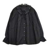 nest Robe リネンラミーフリルカラーブラウス 01241-1488 ブラウス シャツ ブラック レディース ネストローブ【中古】6-0822M∞