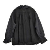 nest Robe リネンラミーフリルカラーブラウス 01241-1488 ブラウス シャツ ブラック レディース ネストローブ【中古】6-0822M∞