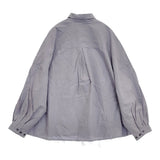 THE JEAN PIERRE ジャンピエール Signature 11XL Shirt 定価31900円 コットンタイプライター 長袖シャツ 25SS ラベンダー グレー系 ユニセックス【中古】6-0710M♪