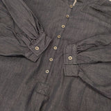 CAERULA PER LIGHTS カエルラパーライツ high-density denim gatherpull 定価24200円 ブラウス シャツ ネイビー レディース【中古】6-0822M∞