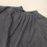 CAERULA PER LIGHTS カエルラパーライツ high-density denim gatherpull 定価24200円 ブラウス シャツ ネイビー レディース【中古】6-0822M∞