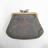 mina perhonen tambourine cuddle purse がま口財布 財布 グレー チャ レディース ミナペルホネン【中古】6-0720G◎