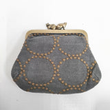 mina perhonen tambourine cuddle purse がま口財布 財布 グレー チャ レディース ミナペルホネン【中古】6-0720G◎