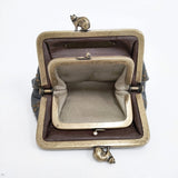 mina perhonen tambourine cuddle purse がま口財布 財布 グレー チャ レディース ミナペルホネン【中古】6-0720G◎