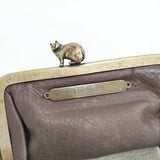 mina perhonen tambourine cuddle purse がま口財布 財布 グレー チャ レディース ミナペルホネン【中古】6-0720G◎