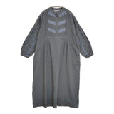 doux bleu C/L クロスステッチ刺繍 ヨークワンピース 定価19800円 ピンタック ワンピース 26SS グレー レディース ドゥーブルー【中古】6-0710M♪