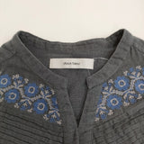 doux bleu C/L クロスステッチ刺繍 ヨークワンピース 定価19800円 ピンタック ワンピース 26SS グレー レディース ドゥーブルー【中古】6-0710M♪
