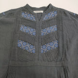 doux bleu C/L クロスステッチ刺繍 ヨークワンピース 定価19800円 ピンタック ワンピース 26SS グレー レディース ドゥーブルー【中古】6-0710M♪