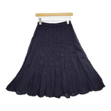 tricot COMME des GARCONS ステッチ ギャザー ロングスカート ネイビー レディース トリココムデギャルソン【中古】6-0822M∞