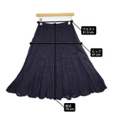 tricot COMME des GARCONS ステッチ ギャザー ロングスカート ネイビー レディース トリココムデギャルソン【中古】6-0822M∞