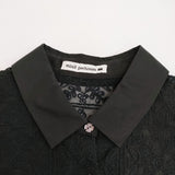mina perhonen felice シルクシフォン 刺繍 定価88000円 aca1334 サイズ40 シアー ブラウス シャツ 24AW ブラック レディース ミナペルホネン【中古】6-0710M♪