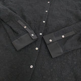 mina perhonen felice シルクシフォン 刺繍 定価88000円 aca1334 サイズ40 シアー ブラウス シャツ 24AW ブラック レディース ミナペルホネン【中古】6-0710M♪