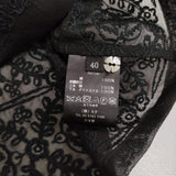 mina perhonen felice シルクシフォン 刺繍 定価88000円 aca1334 サイズ40 シアー ブラウス シャツ 24AW ブラック レディース ミナペルホネン【中古】6-0710M♪