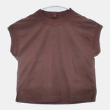 MHL. 595-4151550 HIGHCOUNT COTTON LINEN 定価24200円 ノースリーブ ブラウス シャツ 24SS ブラウン レディース エムエイチエル【中古】6-0711S△