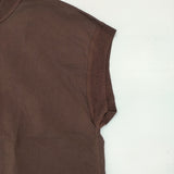 MHL. 595-4151550 HIGHCOUNT COTTON LINEN 定価24200円 ノースリーブ ブラウス シャツ 24SS ブラウン レディース エムエイチエル【中古】6-0711S△