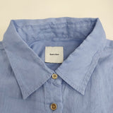 Spick and Span 80リネンカシュクール ビッグシャツ 定価15400円 長袖シャツ 25SS サックスブルー レディース スピックアンドスパン【中古】6-0710M♪