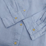 Spick and Span 80リネンカシュクール ビッグシャツ 定価15400円 長袖シャツ 25SS サックスブルー レディース スピックアンドスパン【中古】6-0710M♪