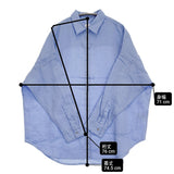 Spick and Span 80リネンカシュクール ビッグシャツ 定価15400円 長袖シャツ 25SS サックスブルー レディース スピックアンドスパン【中古】6-0710M♪