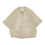 MHL. 595-5152500 COTTON CORD SHIRTING バンドカラープルオーバーシャツ サイズ2 半袖シャツ 25SS ライトベージュ レディース エムエイチエル【中古】6-0711S△