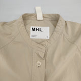 MHL. 595-5152500 COTTON CORD SHIRTING バンドカラープルオーバーシャツ サイズ2 半袖シャツ 25SS ライトベージュ レディース エムエイチエル【中古】6-0711S△