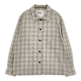 MHL. WORKWEAR CHECK COTTON SHIRTING 定価26400円 595-5153510 長袖シャツ 25SS グレージュ レディース エムエイチエル【中古】6-0822M∞