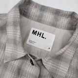 MHL. WORKWEAR CHECK COTTON SHIRTING 定価26400円 595-5153510 長袖シャツ 25SS グレージュ レディース エムエイチエル【中古】6-0822M∞