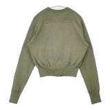 OSHIMA REI Swedish Army Short C/D RCD 0440 定価24200円ショート丈 コットン リブ カーディガン カーキ レディース オオシマレイ【中古】6-0917M∞