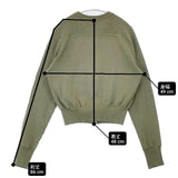 OSHIMA REI Swedish Army Short C/D RCD 0440 定価24200円ショート丈 コットン リブ カーディガン カーキ レディース オオシマレイ【中古】6-0917M∞