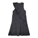 SUM1 STYLE 新品 ノースリフリルドレス ナイロン 定価24200円 サイズF ワンピース ブラック レディース スミスタイル【中古】6-0711S△