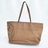 Tory Burch レザー ロゴトート A4 トートバッグ キャメル レディース トリーバーチ【中古】6-1001G∞