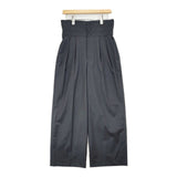 Liesse ターンベルトタックワイドパンツ 定価23100円 A0148FP524 ストライプスラックス ハイウエスト パンツ グレー レディース リエス【中古】6-0823G∞